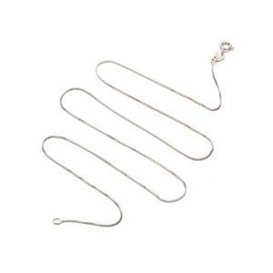 Solid Sterling Silver .7mm Thin Box Chain Necklace Made in Italy 12" inch